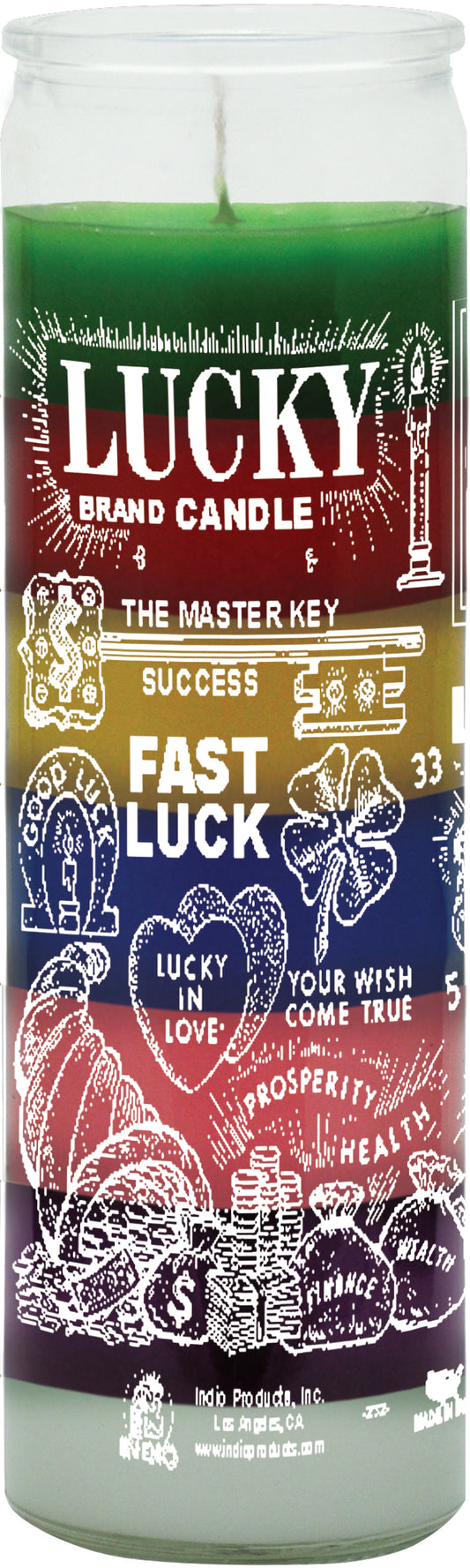 FAST LUCK 7 COLOR-7 DAY SCREEN PRINTED CANDLE