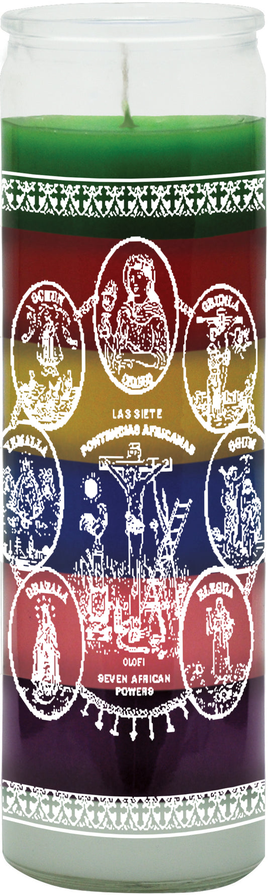 7 AFRICAN POWERS 7 COLOR-7 DAY SCREEN PRINTED CANDLE