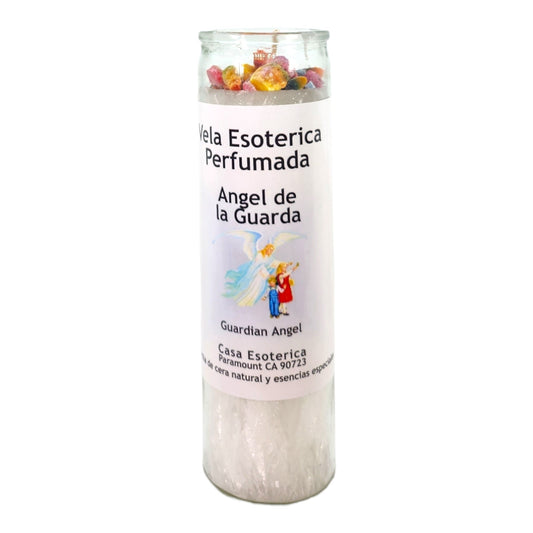 GUARDIAN ANGEL -PALM WAX SPIRITUAL INTENTION SPELL CANDLE-[WHITE] | VELA CASA ESOTERICA PERFUMADA- (ANGEL DE LA GUARDA)