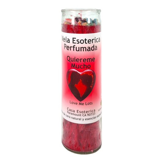 LOVE ME LOTS-PALM WAX SPIRITUAL INTENTION SPELL CANDLE-[RED] | VELA CASA ESOTERICA PERFUMADA- (QUIEREME MUCHO)