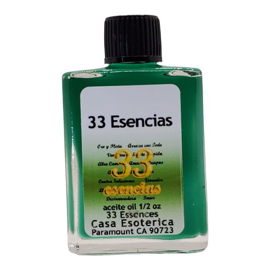33 Essences Oil (33 Esencias Aceite) - Ultimate Spiritual Power - For Protection, Healing & Success-0.5 FL OZ