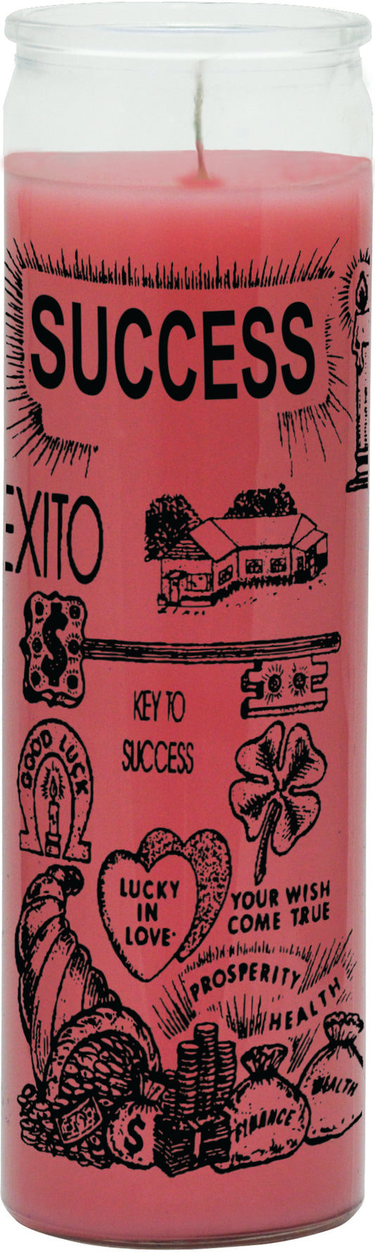 SUCCESS PINK-7 DAY SCREEN PRINTED CANDLE