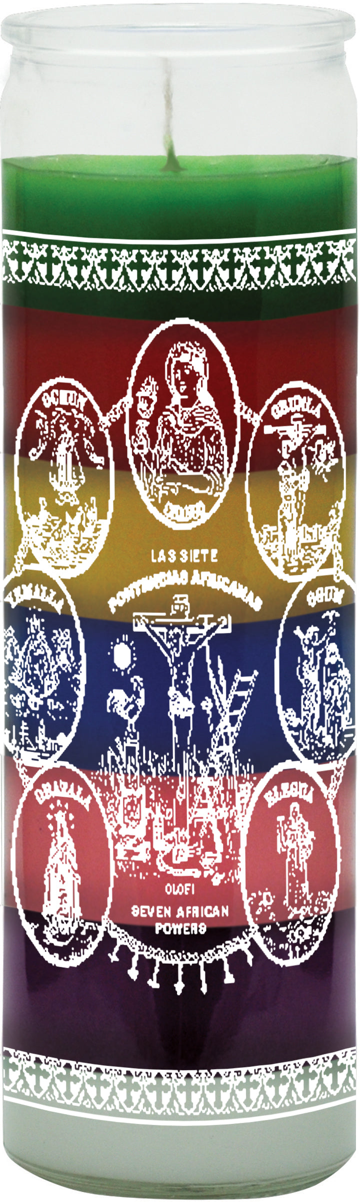 7 AFRICAN POWERS 7 COLOR-7 Day Screen Printed Candle