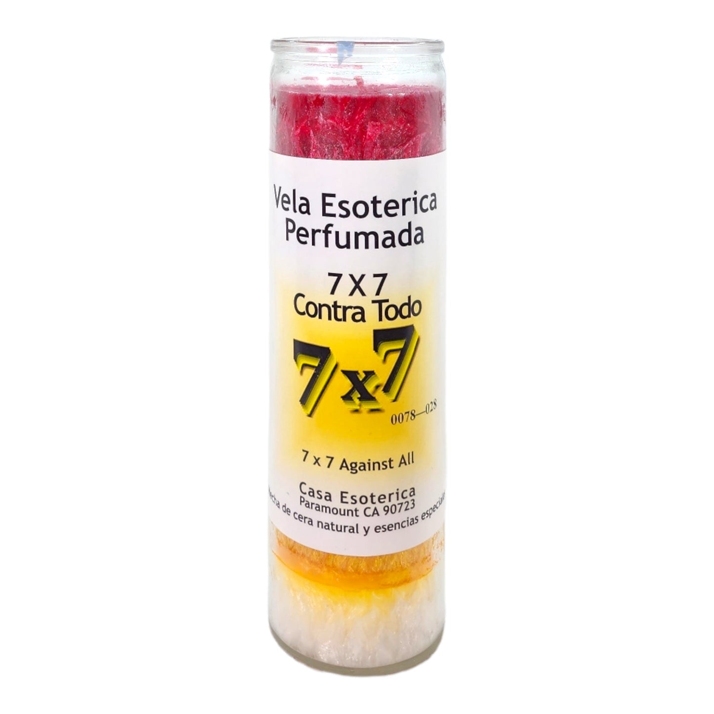 7X7 AGAINST ALL-Palm Wax Spiritual intention Spell Candle-[7 COLOR] | Vela Casa Esoterica Perfumada- (7X7 CONTRA TODO)