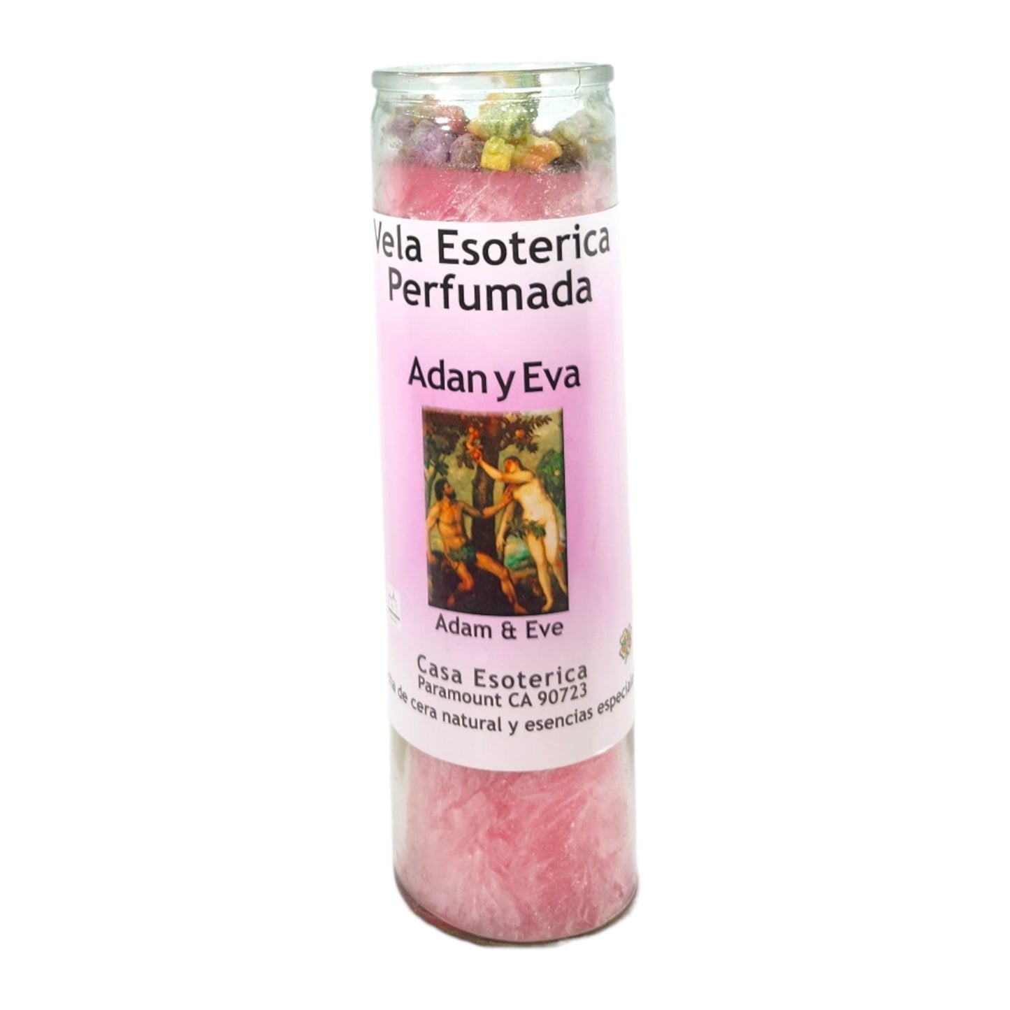 ADAM & EVE-Palm Wax Spiritual intention Spell Candle-[PINK] | Vela Casa Esoterica Perfumada- (ADAN Y EVA)