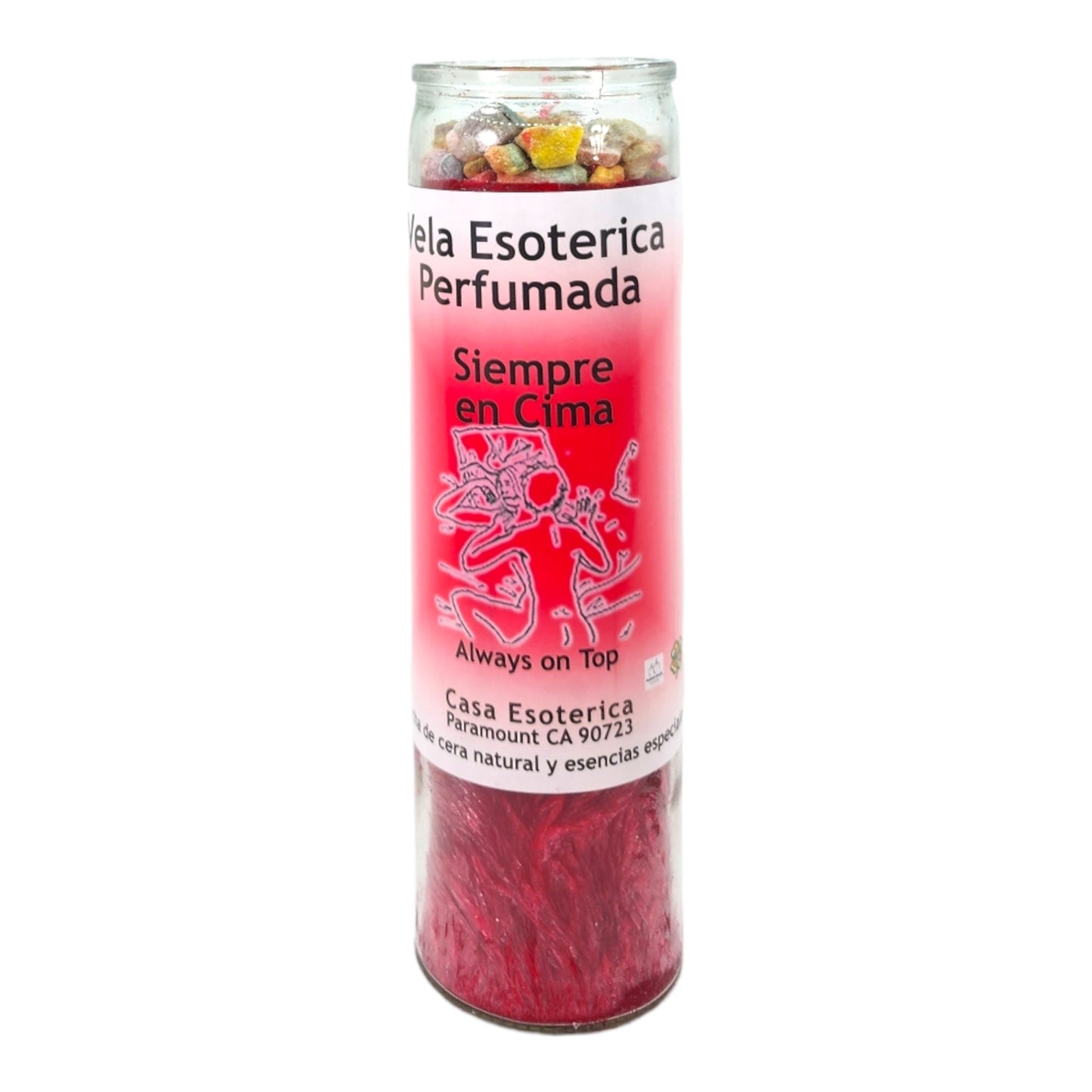 ALWAYS ON TOP-Palm Wax Spiritual intention Spell Candle-[RED] | Vela Casa Esoterica Perfumada- (SIEMPRE EN CIMA)