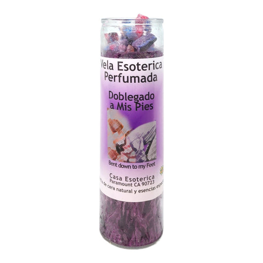 BEND DOWN TO MY FEET-Palm Wax Spiritual intention Spell Candle-[PURPLE] | Vela Casa Esoterica Perfumada- (DOBLEGADO A MIS PIES)