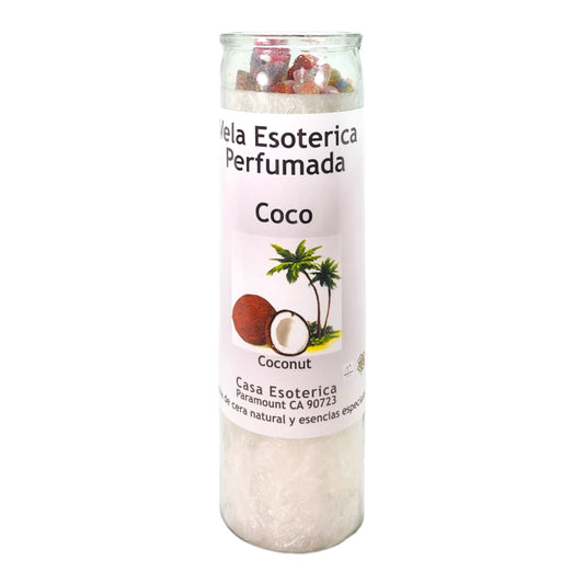 COCONUT-Palm Wax Spiritual intention Spell Candle-[WHITE] | Vela Casa Esoterica Perfumada- (COCO)