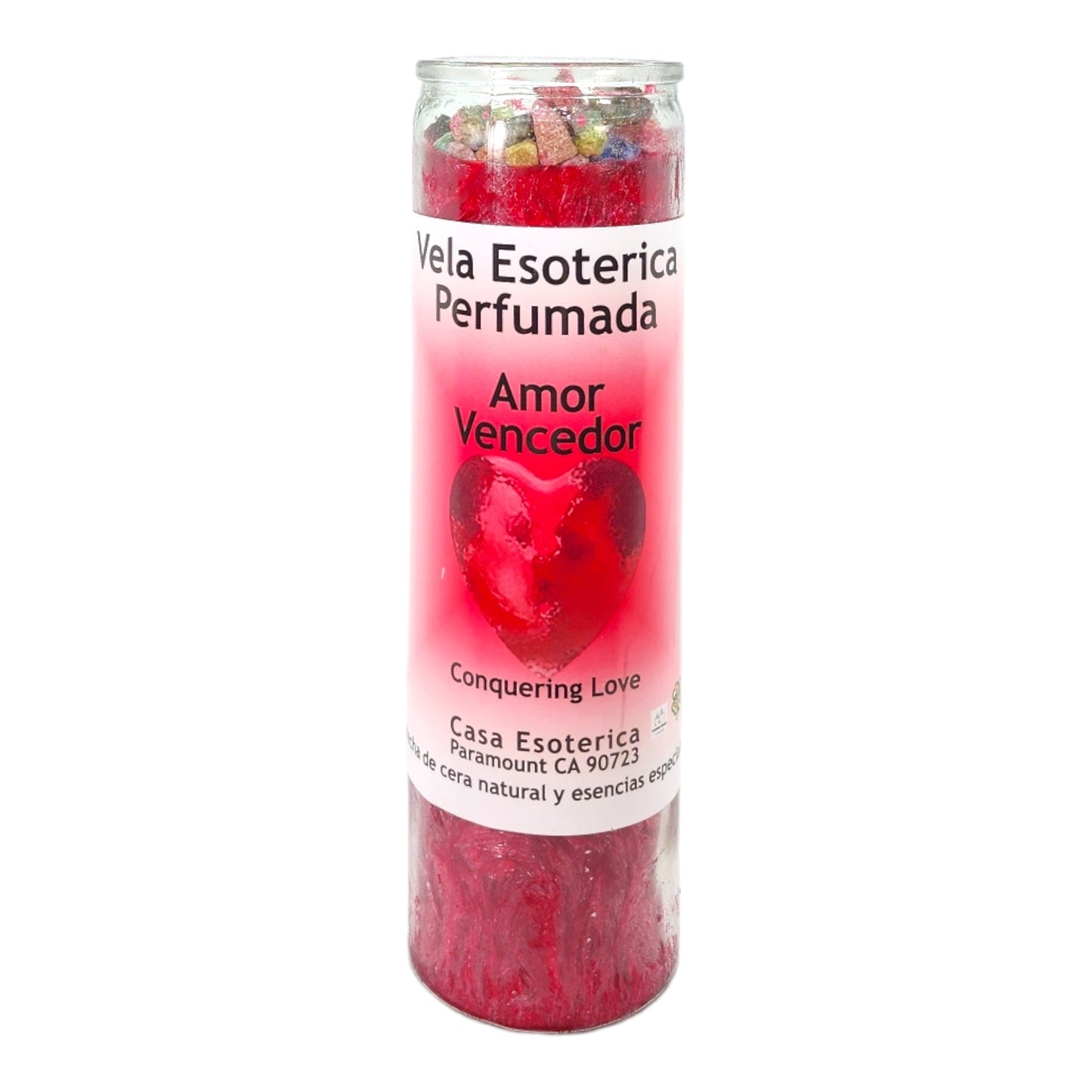 CONQUERING LOVE-Palm Wax Spiritual intention Spell Candle-[RED] | Vela Casa Esoterica Perfumada- (AMOR VENCEDOR)