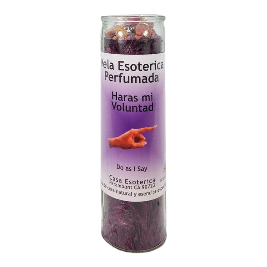 DO AS I SAY-Palm Wax Spiritual intention Spell Candle-[PURPLE] | Vela Casa Esoterica Perfumada- (HARAS MI VOLUNTAD)