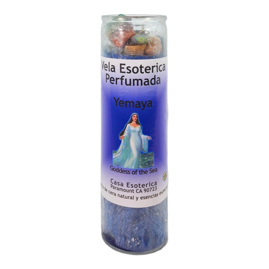 GODDESS OF THE SEA-YEMAYA-Palm Wax Spiritual intention Spell Candle-[BLUE] | Vela Casa Esoterica Perfumada- (YEMAYA)