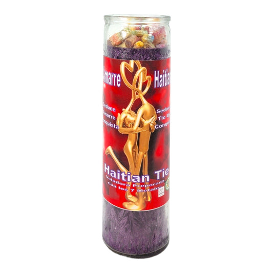 HAITIAN TIE-Palm Wax Spiritual intention Spell Candle-[PURPLE] | Vela Casa Esoterica Perfumada- (AMARRE HAITIANO)