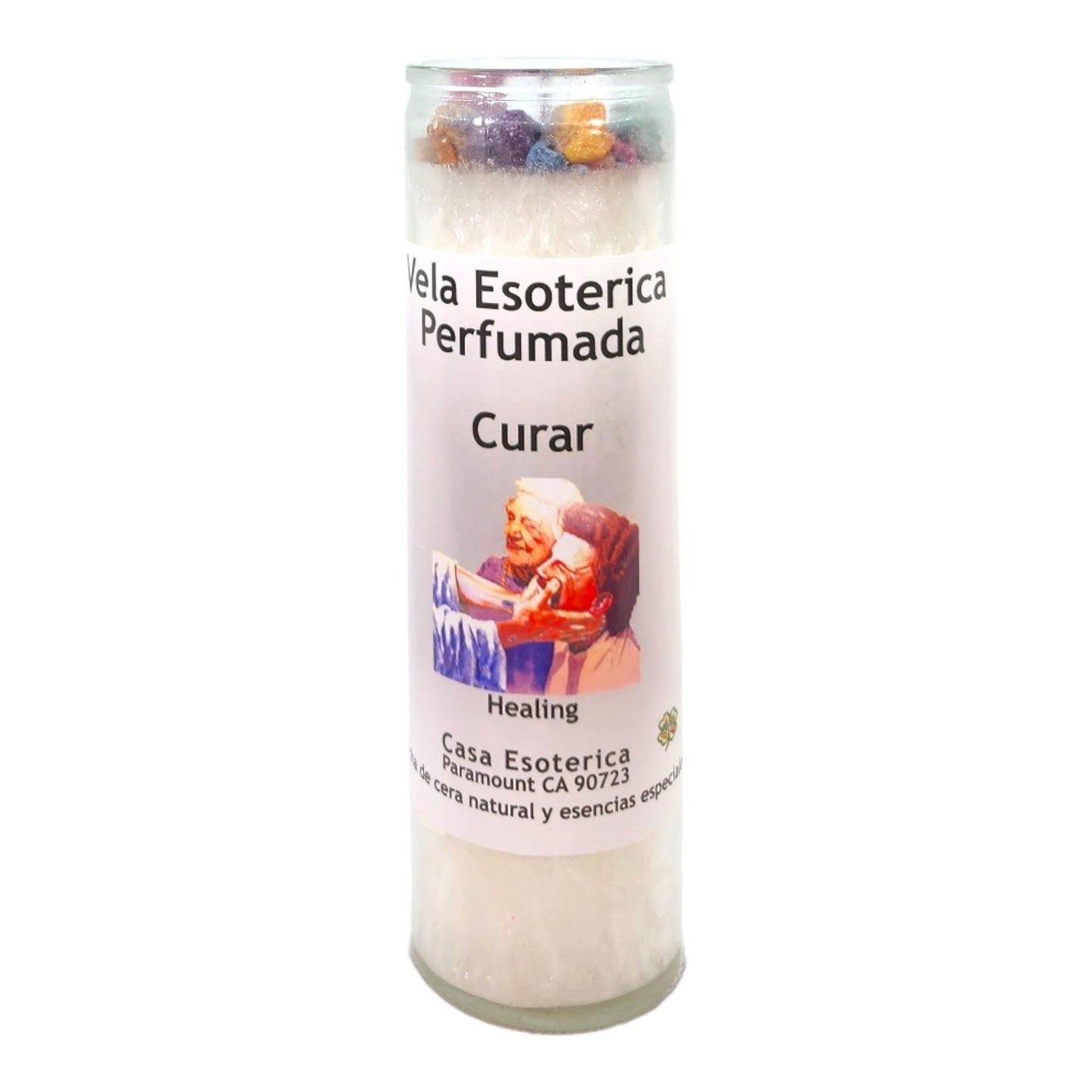 HEALING-Palm Wax Spiritual intention Spell Candle-[WHITE] | Vela Casa Esoterica Perfumada- (CURAR)