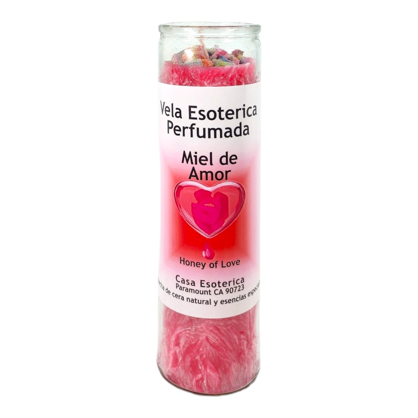 HONEY OF LOVE-Palm Wax Spiritual intention Spell Candle-[PINK] | Vela Casa Esoterica Perfumada- (MIEL DE AMOR)