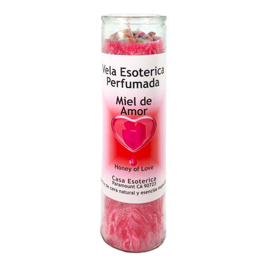 HONEY OF LOVE-Palm Wax Spiritual intention Spell Candle-[PINK] | Vela Casa Esoterica Perfumada- (MIEL DE AMOR)