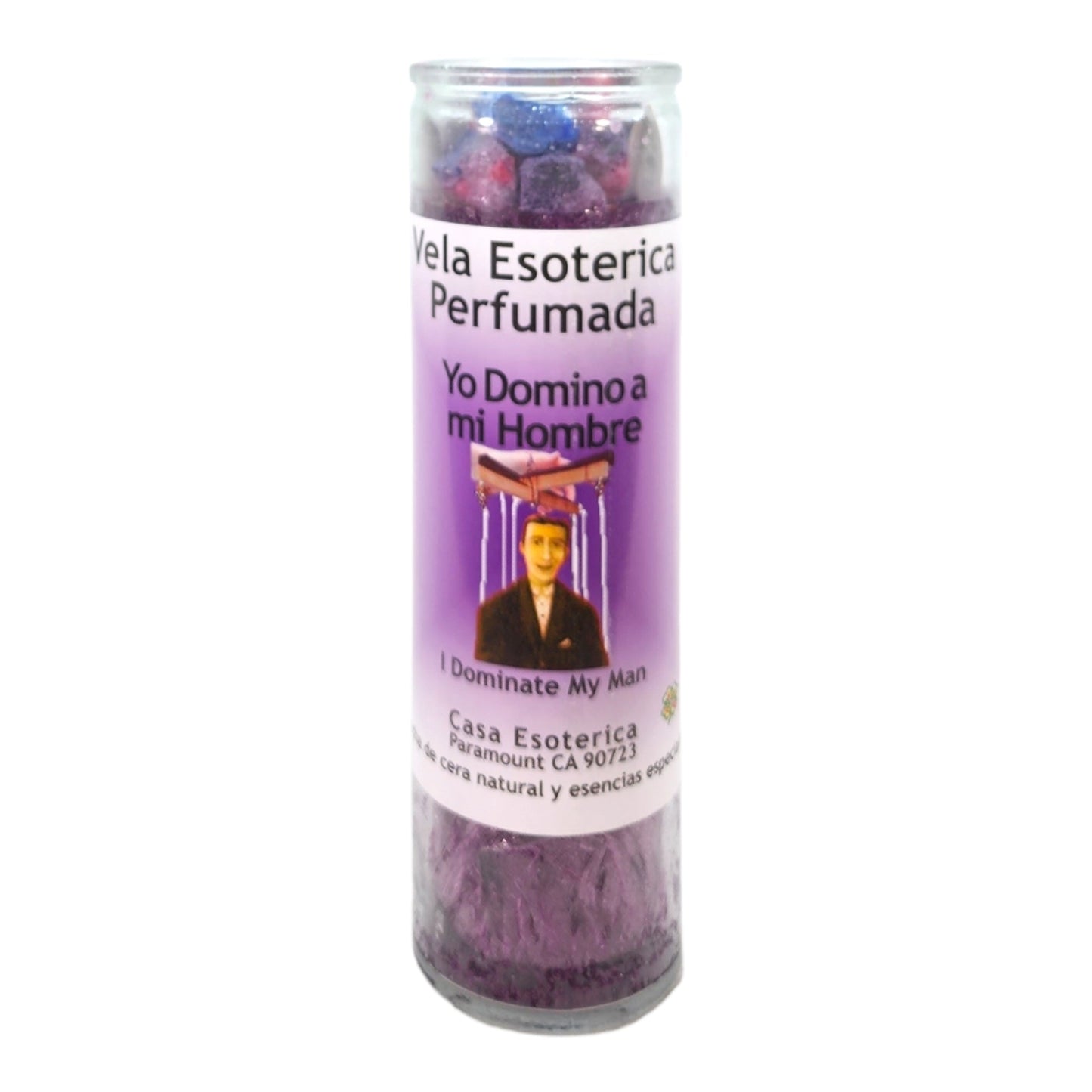 I DOMINATE MY MAN-Palm Wax Spiritual intention Spell Candle-[PURPLE] | Vela Casa Esoterica Perfumada- (YO DOMINO A MI HOMBRE)