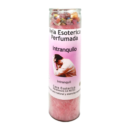 INTRANQUILO-Palm Wax Spiritual intention Spell Candle-[PINK] | Vela Casa Esoterica Perfumada- (INTRANQUILO)