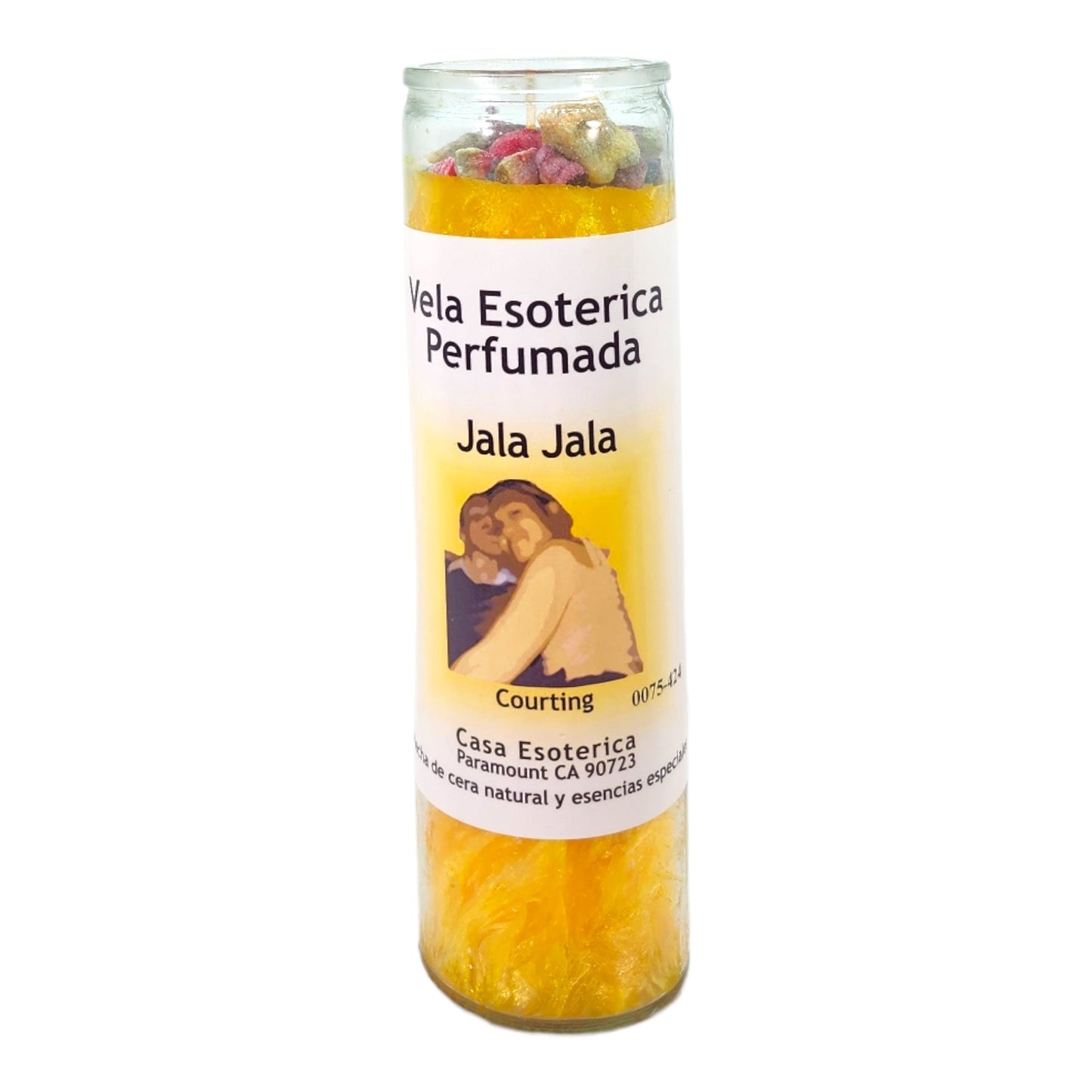 JALA JALA COURTING-Palm Wax Spiritual intention Spell Candle-[YELLOW] | Vela Casa Esoterica Perfumada- (JALA JALA)