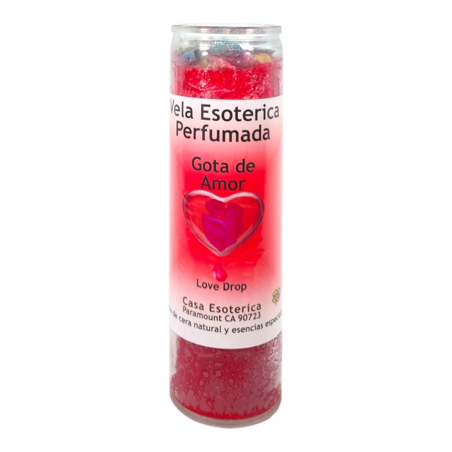 LOVE DROP-Palm Wax Spiritual intention Spell Candle-[RED] | Vela Casa Esoterica Perfumada- (GOTA DE AMOR)