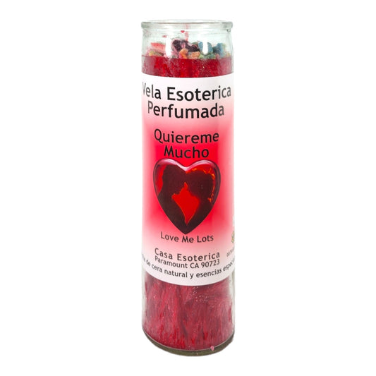 LOVE ME LOTS-Palm Wax Spiritual intention Spell Candle-[RED] | Vela Casa Esoterica Perfumada- (QUIEREME MUCHO)