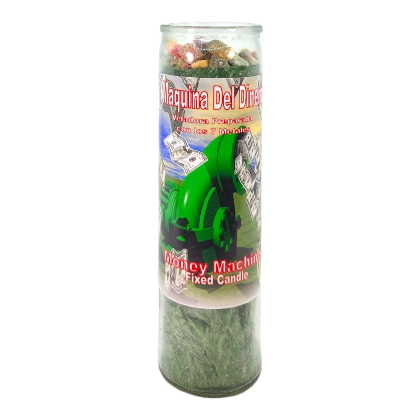 MONEY MACHINE-Palm Wax Spiritual intention Spell Candle-[GREEN] | Vela Casa Esoterica Perfumada- (MAQUINA DEL DINERO)