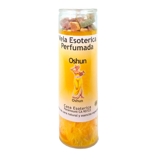 OSHUN-Palm Wax Spiritual intention Spell Candle-[YELLOW] | Vela Casa Esoterica Perfumada- (OSHUN)