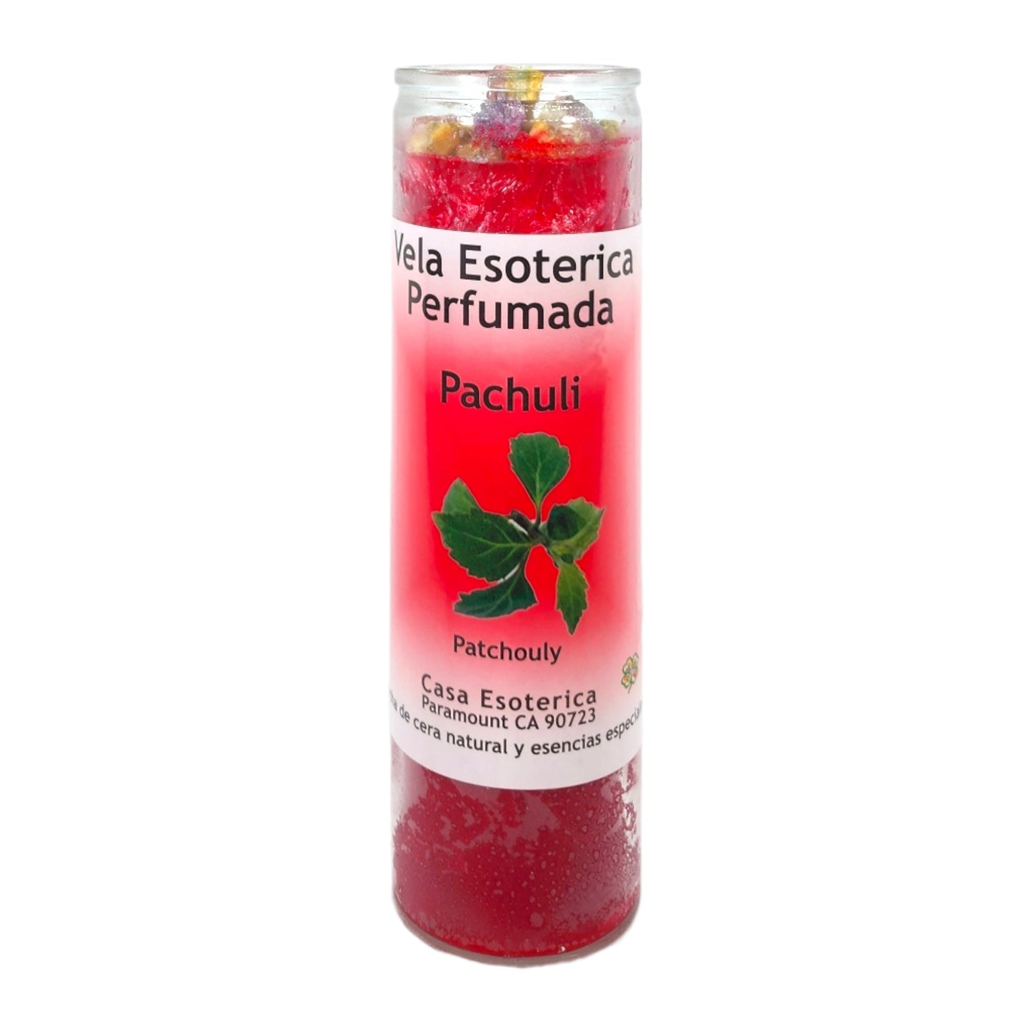 PATCHOULI-Palm Wax Spiritual intention Spell Candle-[RED ] | Vela Casa Esoterica Perfumada- (PACHULI)