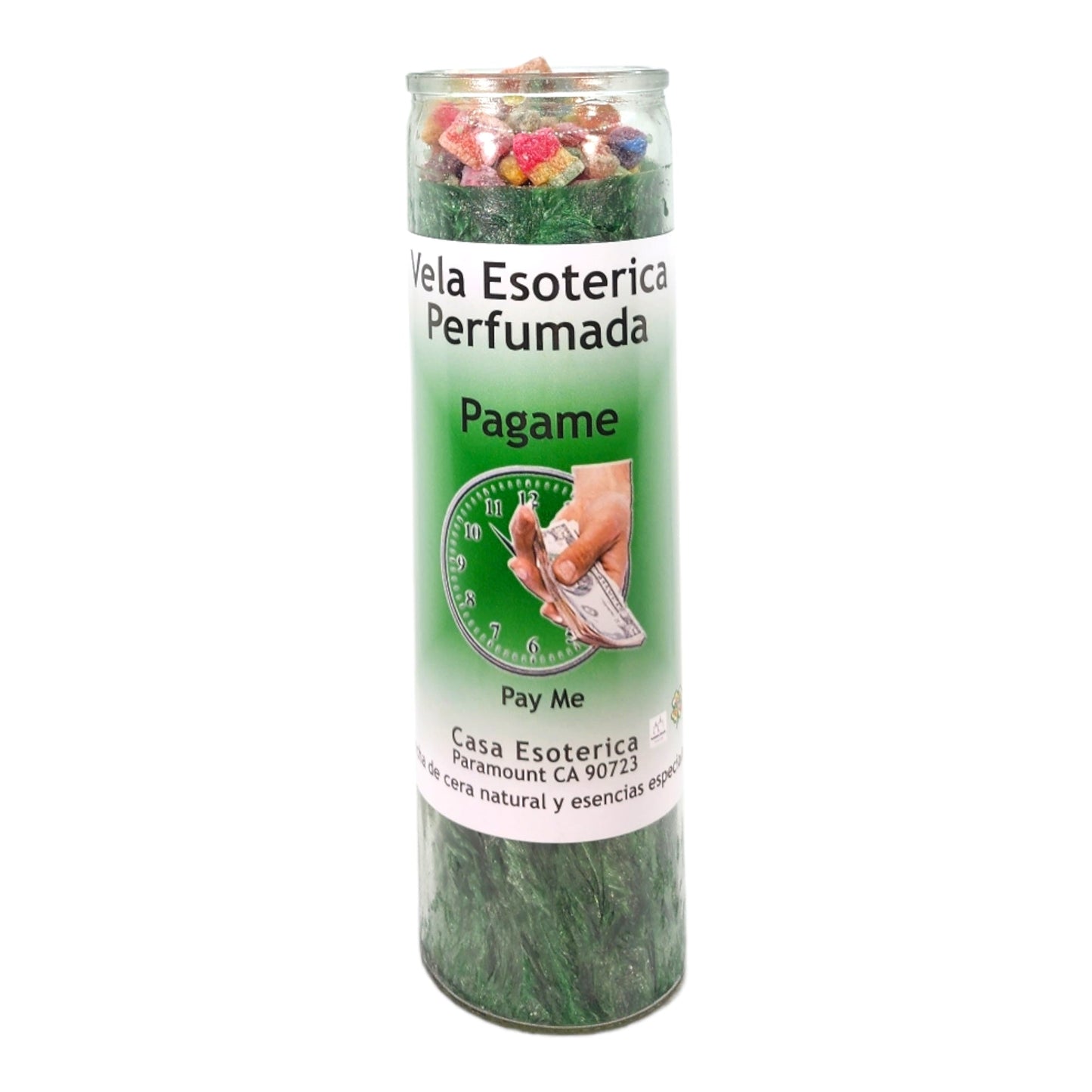 PAY ME-Palm Wax Spiritual intention Spell Candle-[GREEN] | Vela Casa Esoterica Perfumada- (PAGAME)