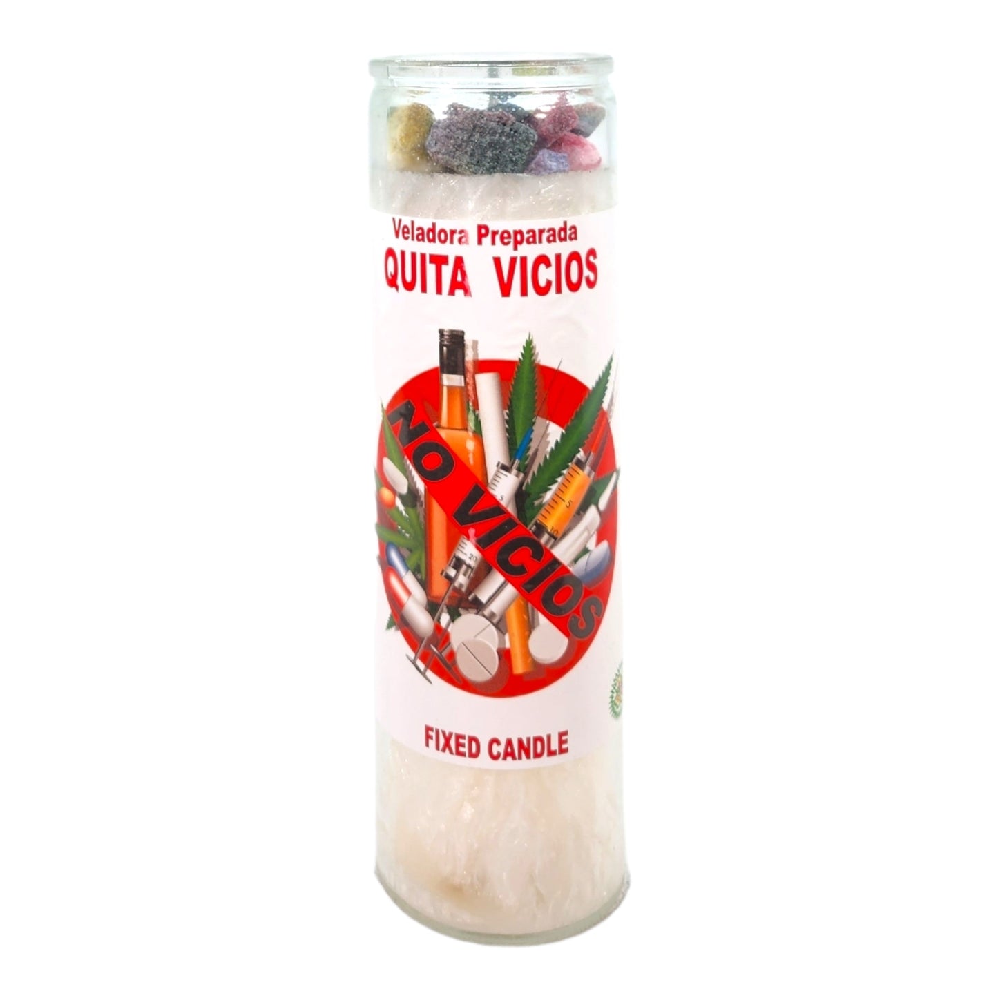 QUIT ADDICTION-Palm Wax Spiritual intention Spell Candle-[WHITE] | Vela Casa Esoterica Perfumada- (QUITA VICIOS)