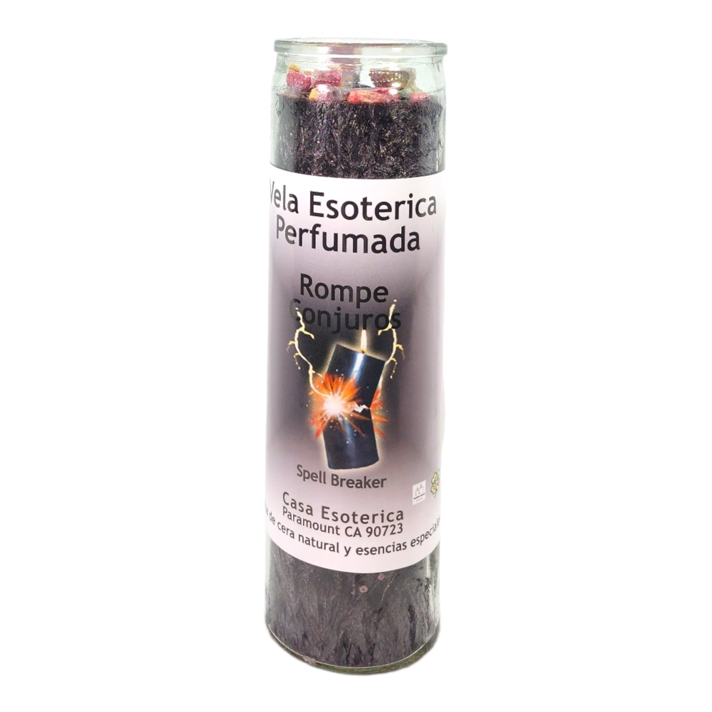 SPELL BREAKER-Palm Wax Spiritual intention Spell Candle-[BLACK] | Vela Casa Esoterica Perfumada- (ROMPE CONJUROS)