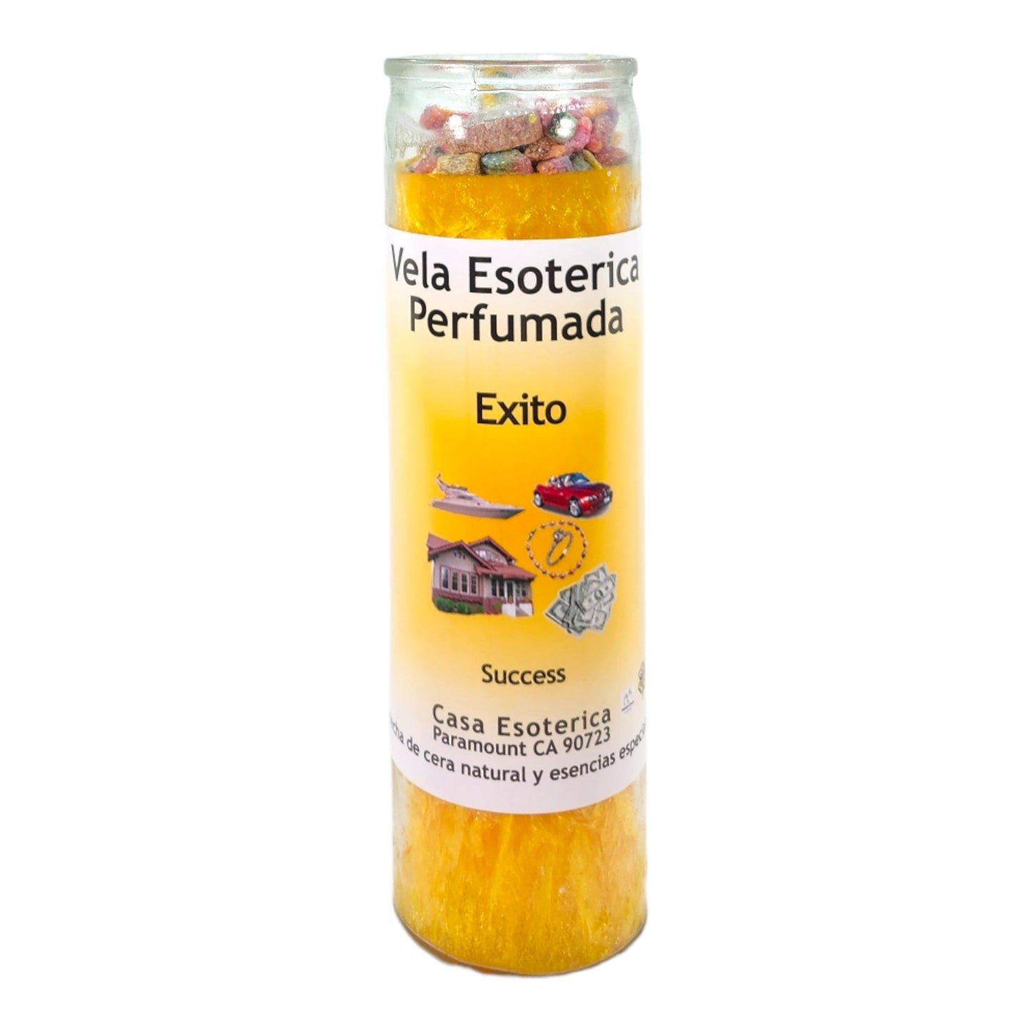 SUCCESS-Palm Wax Spiritual intention Spell Candle-[YELLOW] | Vela Casa Esoterica Perfumada- (EXITO)