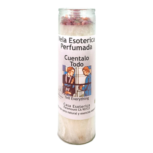 TELL EVERYTHING-Palm Wax Spiritual intention Spell Candle-[WHITE] | Vela Casa Esoterica Perfumada- (CUENTALO TODO)