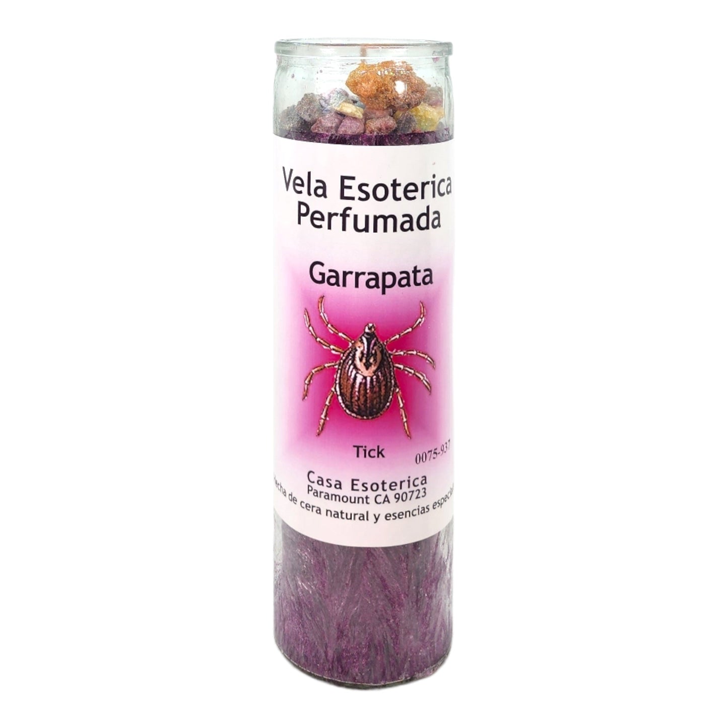 TICK-Palm Wax Spiritual intention Spell Candle-[PURPLE] | Vela Casa Esoterica Perfumada- (GARRAPATA)