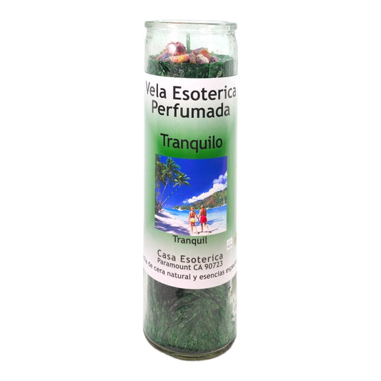 TRANQUIL-Palm Wax Spiritual intention Spell Candle-[GREEN] | Vela Casa Esoterica Perfumada- (TRANQUILO)