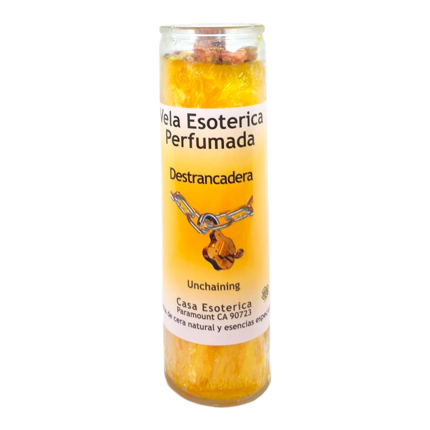 UNCHAINING/UNBLOCK-Palm Wax Spiritual intention Spell Candle-[YELLOW] | Vela Casa Esoterica Perfumada- (DESTRANCADERA)