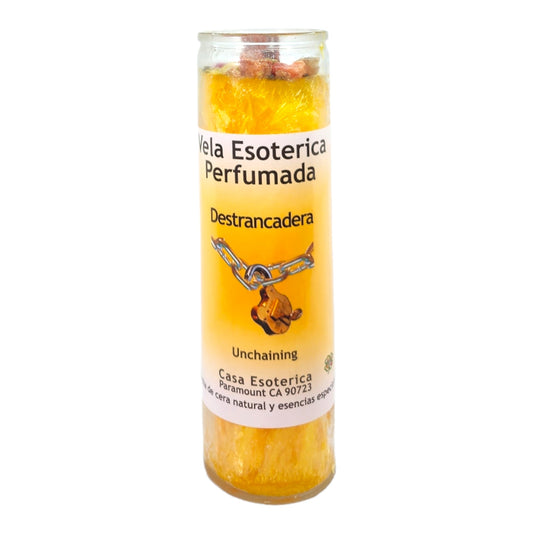 UNCHAINING/UNBLOCK-Palm Wax Spiritual intention Spell Candle-[YELLOW] | Vela Casa Esoterica Perfumada- (DESTRANCADERA)