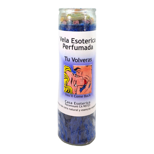 YOU WILL COME BACK-Palm Wax Spiritual intention Spell Candle-[BLUE] | Vela Casa Esoterica Perfumada- (TU VOLVERAS)