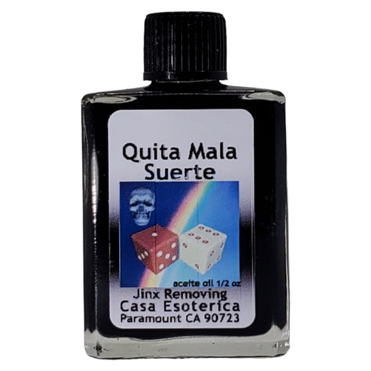 Jinx Removing Oil (Quita Mala Suerte Aceite) - Spiritual Cleansing - Remove Negative Energy & Blockages for Success-0.5 FL OZ