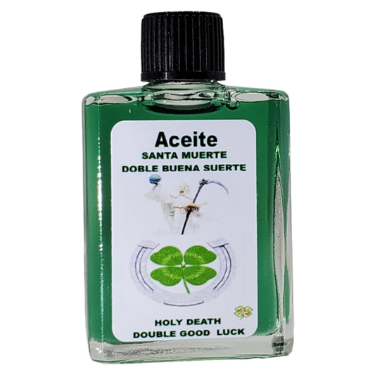 Holy Death & Double Good Luck Oil (Santa Muerte X Doble Buena Suerte Aceite) - Spiritual Strength & Fortune -0.5 FL OZ