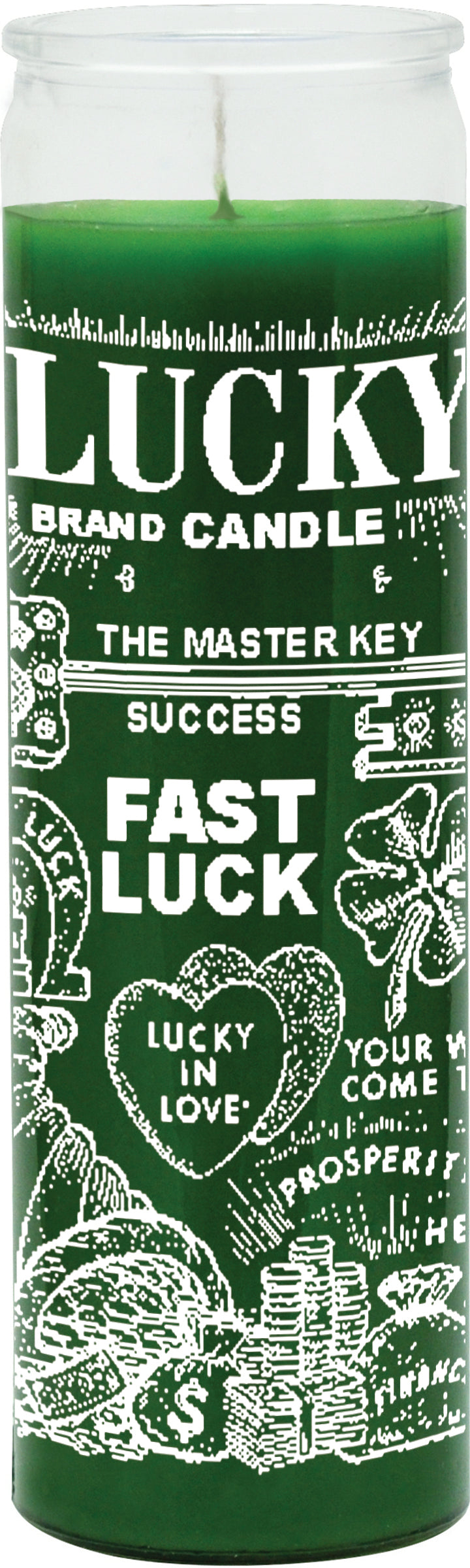 FAST LUCK GREEN-7 Day Screen Printed Candle